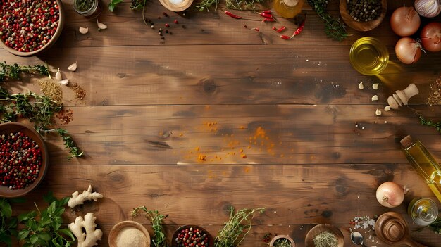 Ingrediente pe o masă de lemn